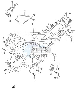 GSF1200 (E2) Bandit drawing FRAME (MODEL K2 K3 K4 K5)