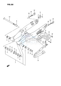 RM125 (E3) drawing REAR SWINGING ARM (MODEL N)