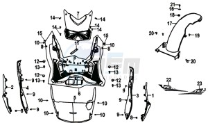 JET 14 125/XB1 (XC12WW-EU) (E4) (L7-M0) drawing BOTTOM PLATE / FRAMECOWLING