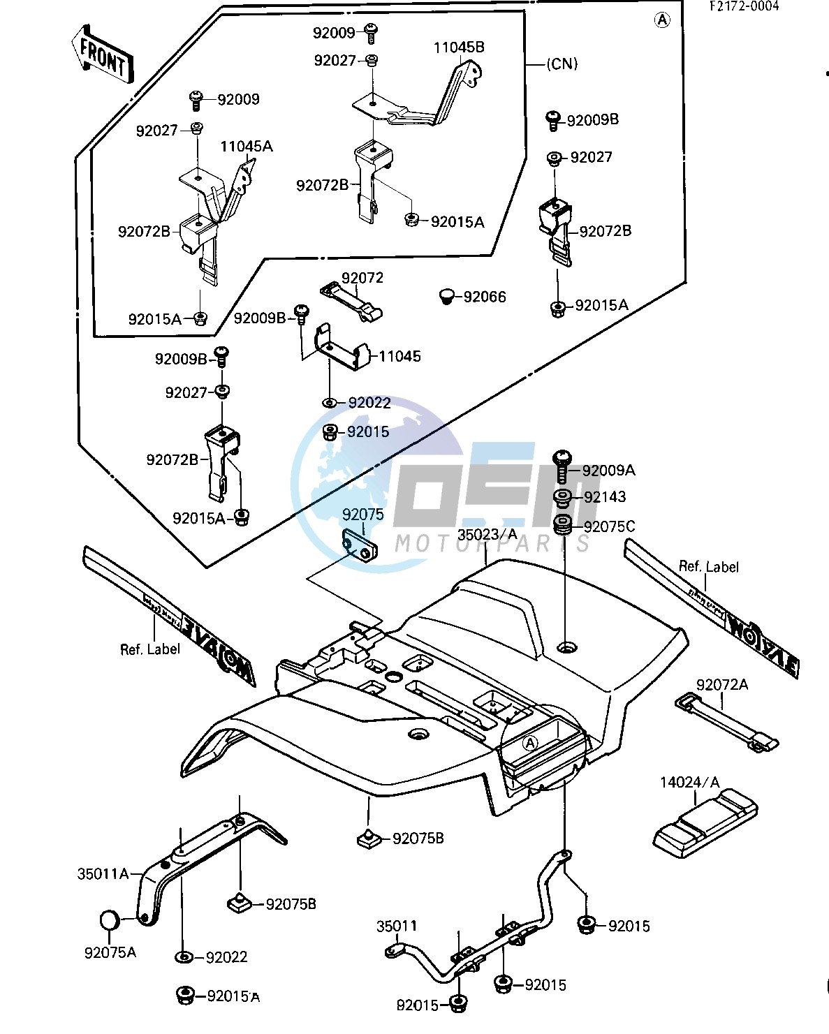 REAR FENDER -- KSF250-A1- -