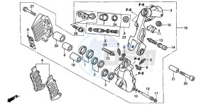 VFR800FI drawing L. FRONT BRAKE CALIPER