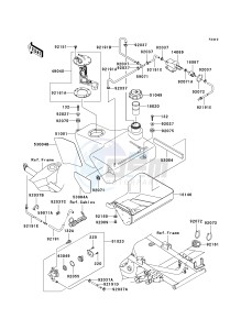 KVF 650 A [PRAIRIE 650 4X4] (A1) [PRAIRIE 650 4X4] drawing FUEL TANK