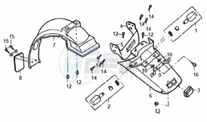 XS 125 drawing REAR FENDER