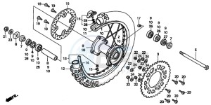 CR125R drawing REAR WHEEL