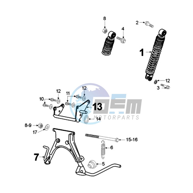 REAR SHOCK AND STAND