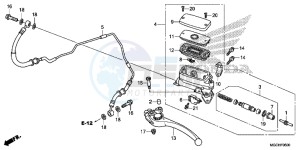 CB1100NAH UK - (E) drawing CLUTCH MASTER CYLINDER