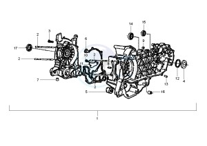 Fly 125 drawing Crankcase