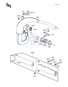 KX 250 C [KX250] (C1) [KX250] drawing MUFFLER -- 83 KX250-C1- -