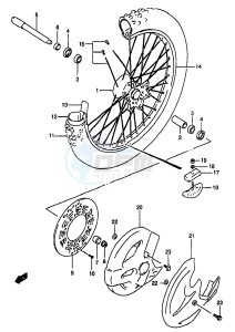 RM250 (T-V-W-X-Y) drawing FRONT WHEEL (MODEL V W X Y)