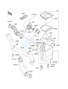 KLF 300 C [BAYOU 300 4X4] (C15-C17 C17 CAN ONLY) [BAYOU 300 4X4] drawing AIR CLEANER