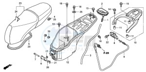 PES150R 125 drawing SEAT/LUGGAGE BOX