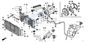 CB600F2 CB600S drawing RADIATOR