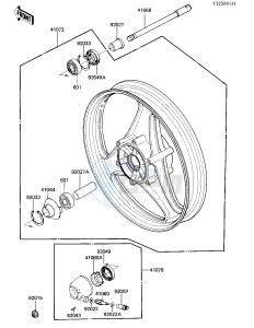 ZL 900 A [ELIMINATOR] (A1-A2) [ELIMINATOR] drawing FRONT WHEEL_HUB