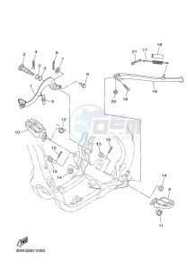 WR250F (BAK4) drawing STAND & FOOTREST