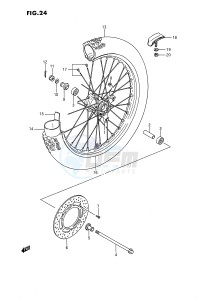 RM80 (E24) drawing FRONT WHEEL (MODEL G H K)