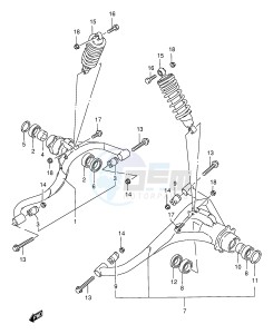 LT-F250 (E24) drawing SUSPENSION ARM