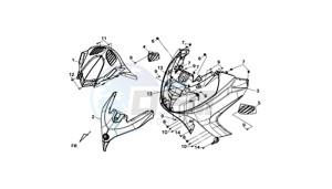 MAXSYM 400I (L8) EU drawing FRONT COWL