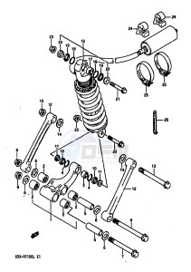 GSX-R1100 (K-L) drawing REAR CUSHION LEVER (MODEL K)