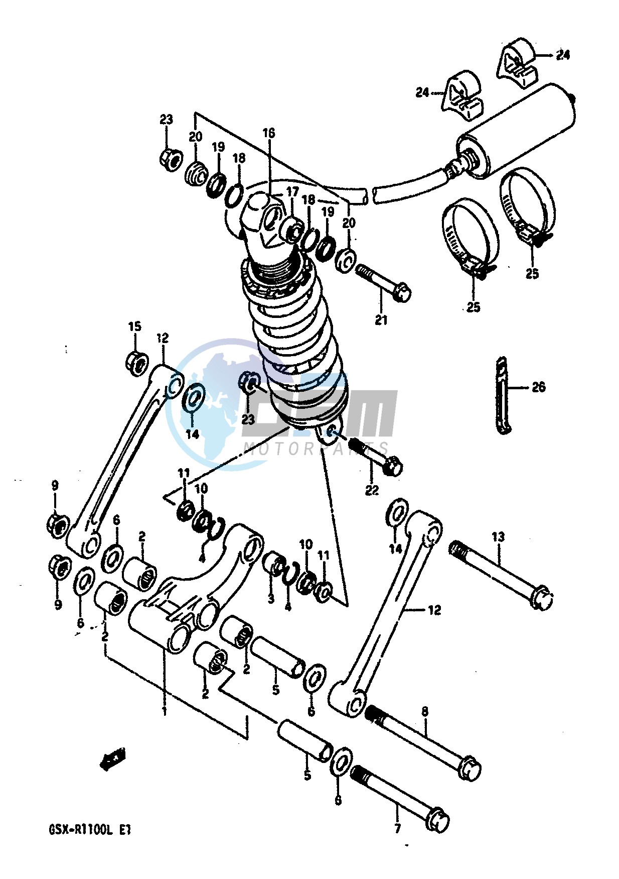 REAR CUSHION LEVER (MODEL K)