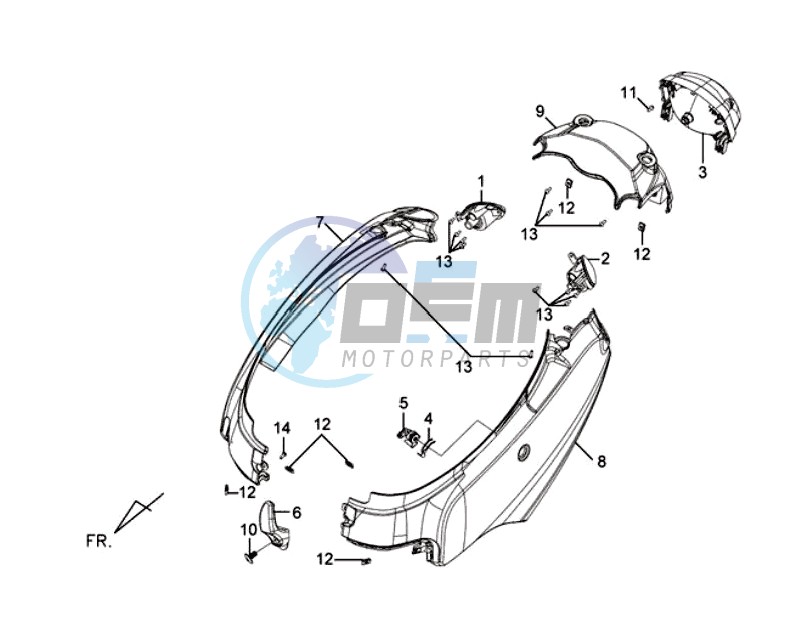 MOTOR COWLING L / R / TAIL LIGHT