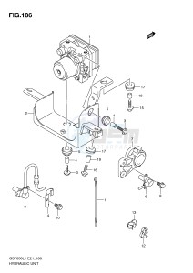 GSF650 (E21) Bandit drawing HYDRAULIC UNIT (GSF650UAL1 E21)