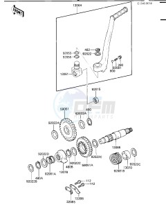 KDX 200 C [KDX200] (C1-C3) [KDX200] drawing KICKSTARTER MECHANISM