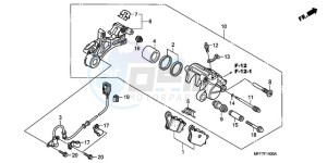 XL700VA9 Europe Direct - (ED / ABS) drawing REAR BRAKE CALIPER/ SPEED SENSOR