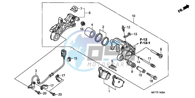 REAR BRAKE CALIPER/ SPEED SENSOR