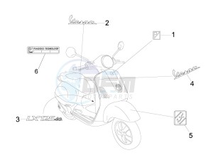 LX 125 4T ie E3 drawing Plates - Emblems