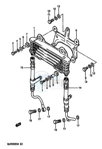 GSX550E (F-G-H) drawing OIL COOLER