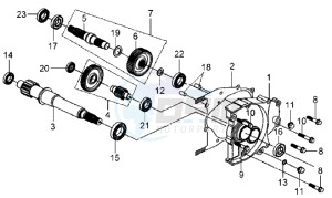 MIO 100 drawing CRANKCASE - DRIVE SHAFT