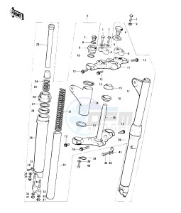 KE 125 A [KE125] (A3-A6) [KE125] drawing FRONT FORK -- 76-79- -