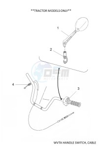 YFM700FWB YFM7NKDXK (B6K7) drawing WVTA HANDLE SWITCH, CABLE