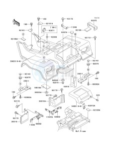 KLF 250 A [BAYOU 250] (A6F-A9F) A8F drawing REAR FENDER-- S- -