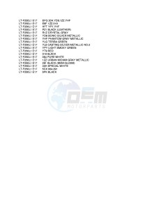 LT-F250 (E17) drawing * COLOR CHART *