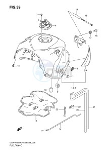 GSX-R1000 (E3-E28) drawing FUEL TANK (MODEL K7)