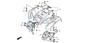 TRX420FE FOURTRAX ES drawing FRONT FENDER