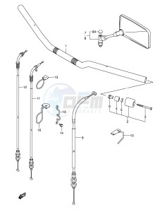 SV650S (E2) drawing HANDLEBAR (WITH OUT COWLING)