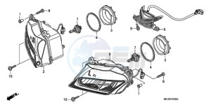 CBR600RA9 UK - (E / ABS) drawing HEADLIGHT