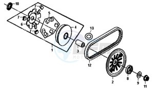 ORBIT III 50 25KMH (L8) NL drawing MOVABLE FLANGE / V-BELT