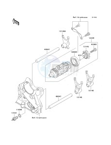 ZR 1000 B [Z1000] (7F-8F) B7F drawing GEAR CHANGE DRUM_SHIFT FORK-- S- -