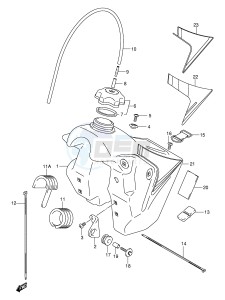 RM250 (E3-E28) drawing FUEL TANK (MODEL K1 K2 K3)