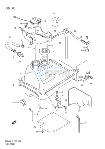 AN400 (E2) Burgman drawing FUEL TANK (AN400L1 E19)