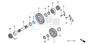 CRF450XB drawing KICK STARTER SPINDLE