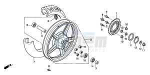 CB250 drawing REAR WHEEL