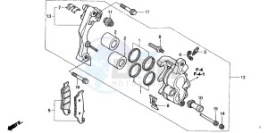 XR650R drawing FRONT BRAKE CALIPER (CM/DK/ED)