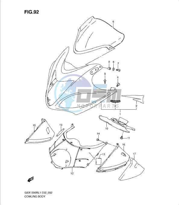 COWLING BODY (GSX1300RL1 E19)