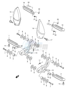 GSX600F (E2) Katana drawing FOOTREST (MODEL W X Y)