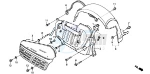 CH125 drawing REAR FENDER/ EXHAUST MUFFLER