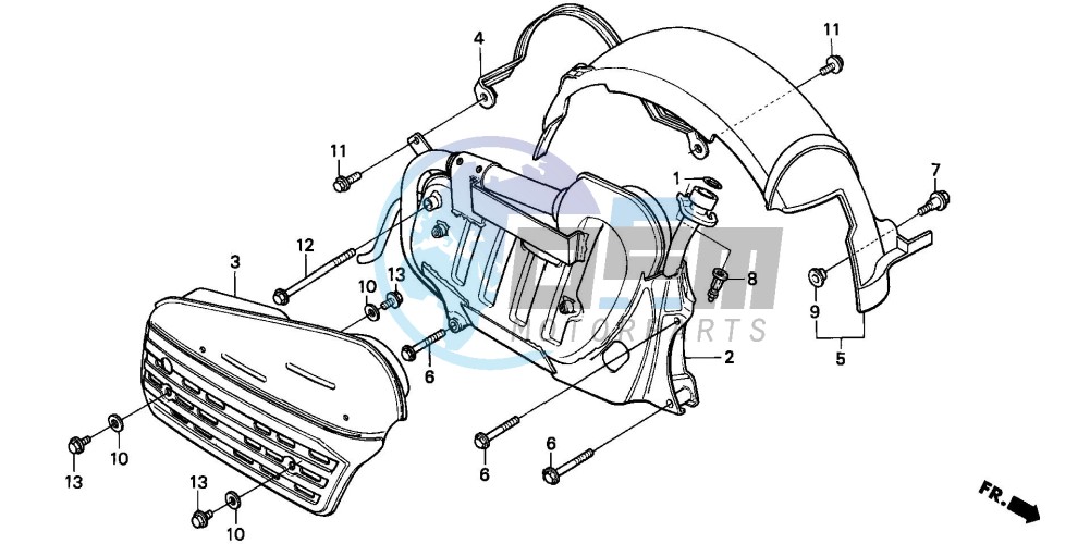 REAR FENDER/ EXHAUST MUFFLER